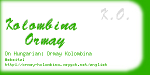 kolombina ormay business card